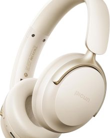 Picun NC60 Hybrid Active Noise Cancelling Headphones, Foldable Wireless Over Ear Bluetooth 5.4 Headphones, 80H Playtime, Transparency Mode, Stereo Bass, Custom EQ via App for Travel Home Khaki White